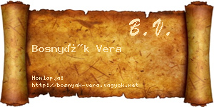 Bosnyák Vera névjegykártya