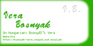 vera bosnyak business card